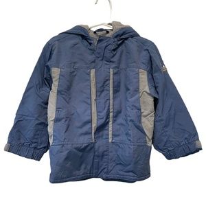 Gap Blue and Grey Raincoat Windbreaker with Fleece Lining Size 4